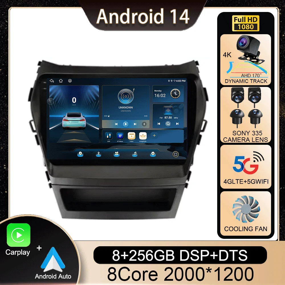 Android 14 Auto Car Radio Multimedia Player for Hyundai Ix45 Santa Fe 2013 2014 2015 2016 2017 GPS Navi Stereo Bluetooth 2 Din
Android 14 Auto Car Radio Multimedia Player for Hyundai Ix45 Santa Fe 2013 2014 2015 2016 2017 GPS Navi Stereo Bluetooth 2 Din