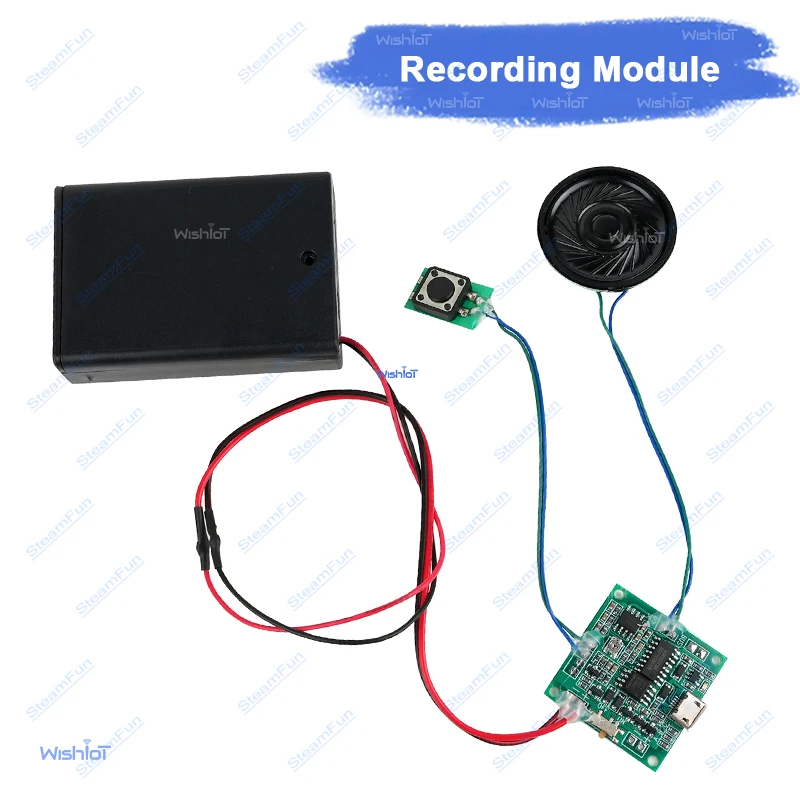 Recording Module Kit with USB Interface 8M Button Non-loop Playback with Battery Box MP3 WAV Music Programmable Board
Recording Module Kit with USB Interface 8M Button Non-loop Playback with Battery Box MP3 WAV Music Programmable Board
