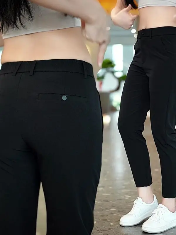Ice Silk Slim Fit Men's Casual Pants Summer New Style Black Straight Leg Thin Model Nine Point Pants Breathable Polyester Fiber
Ice Silk Slim Fit Men's Casual Pants Summer New Style Black Straight Leg Thin Model Nine Point Pants Breathable Polyester Fiber