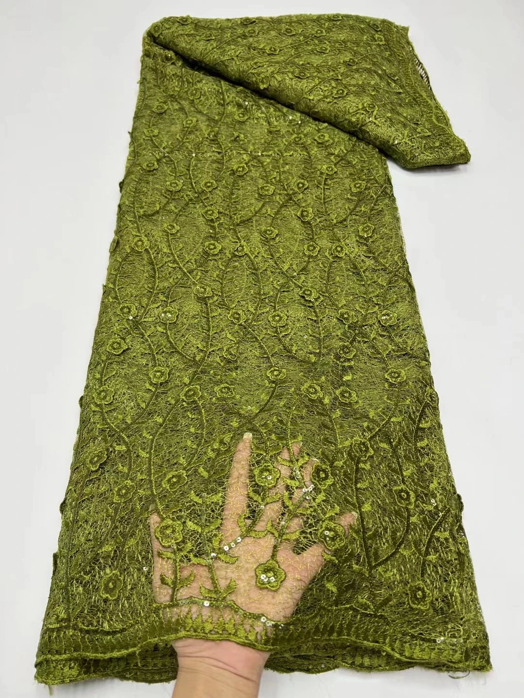 Latest Green 3D French Tulle Lace Fabric With Sequins 2024 High Quality African Nigerian Lace Fabric For Party Dress Sew KR24151
Latest Green 3D French Tulle Lace Fabric With Sequins 2024 High Quality African Nigerian Lace Fabric For Party Dress Sew KR24151