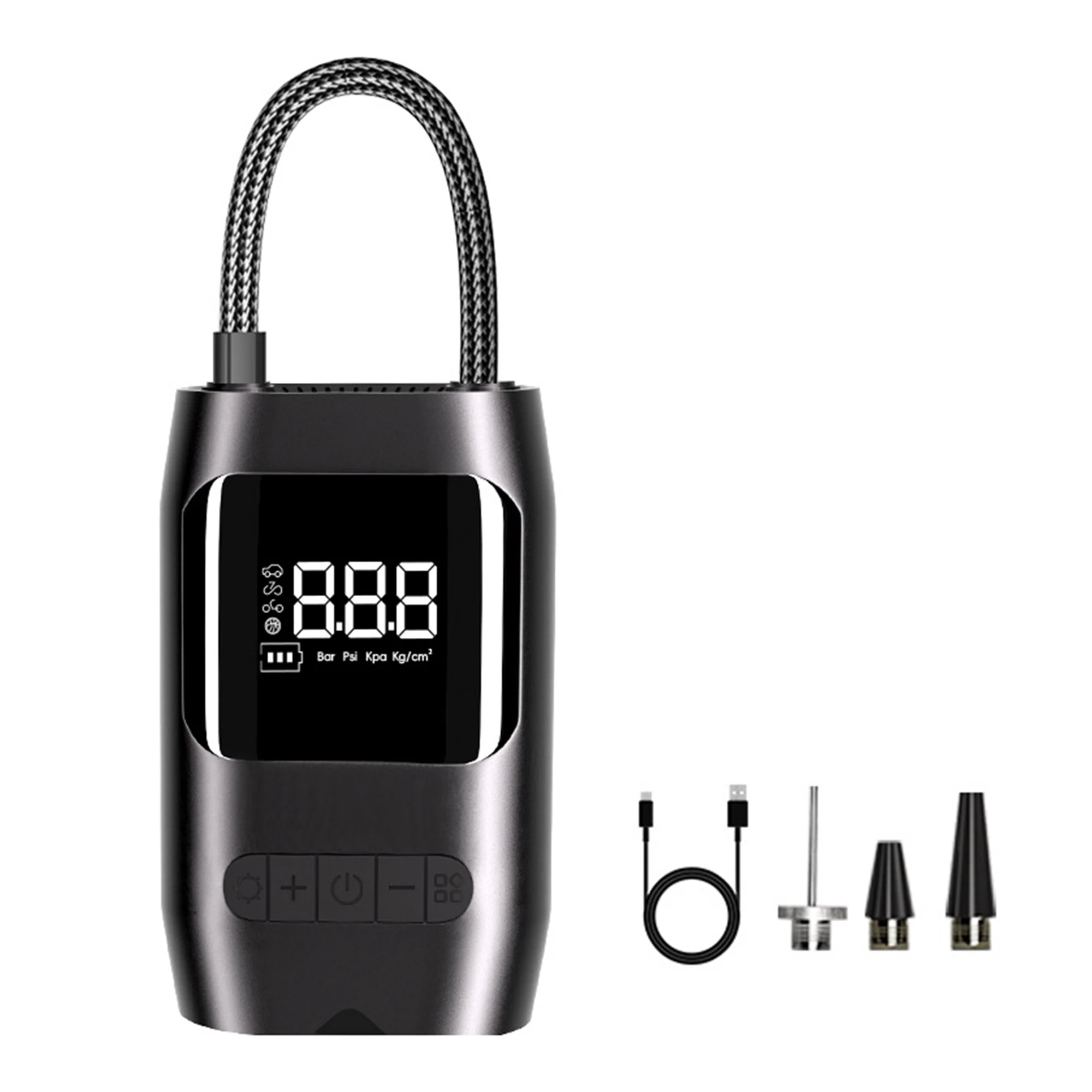Tire Inflator Portable Cordless Air Pump with LED Light and Digital Pressure Gauge for Car Motorcycle Bicycle ball
Tire Inflator Portable Cordless Air Pump with LED Light and Digital Pressure Gauge for Car Motorcycle Bicycle ball
