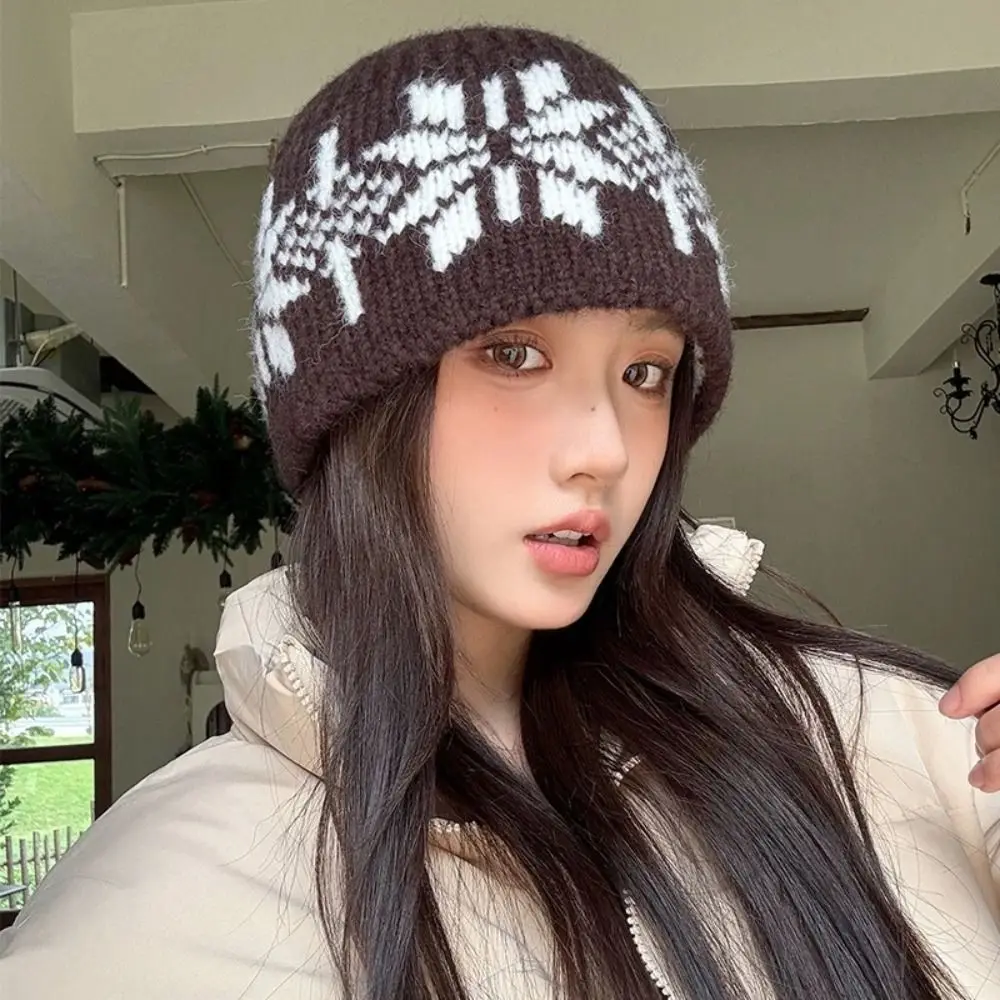 Fashion Warm Jacquard Knitted Hat Wool Vintage Snowflake Beanies Korean Cute Printing Knit Cap Girls
Fashion Warm Jacquard Knitted Hat Wool Vintage Snowflake Beanies Korean Cute Printing Knit Cap Girls