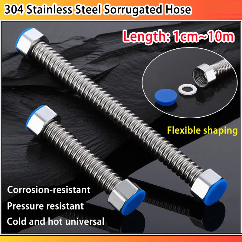 1/2" 304 Stainless Steel Sorrugated Hose Cold and hot Universal Pressure Resistant Corrosion-resistant 10cm·10meters
1/2" 304 Stainless Steel Sorrugated Hose Cold and hot Universal Pressure Resistant Corrosion-resistant 10cm·10meters