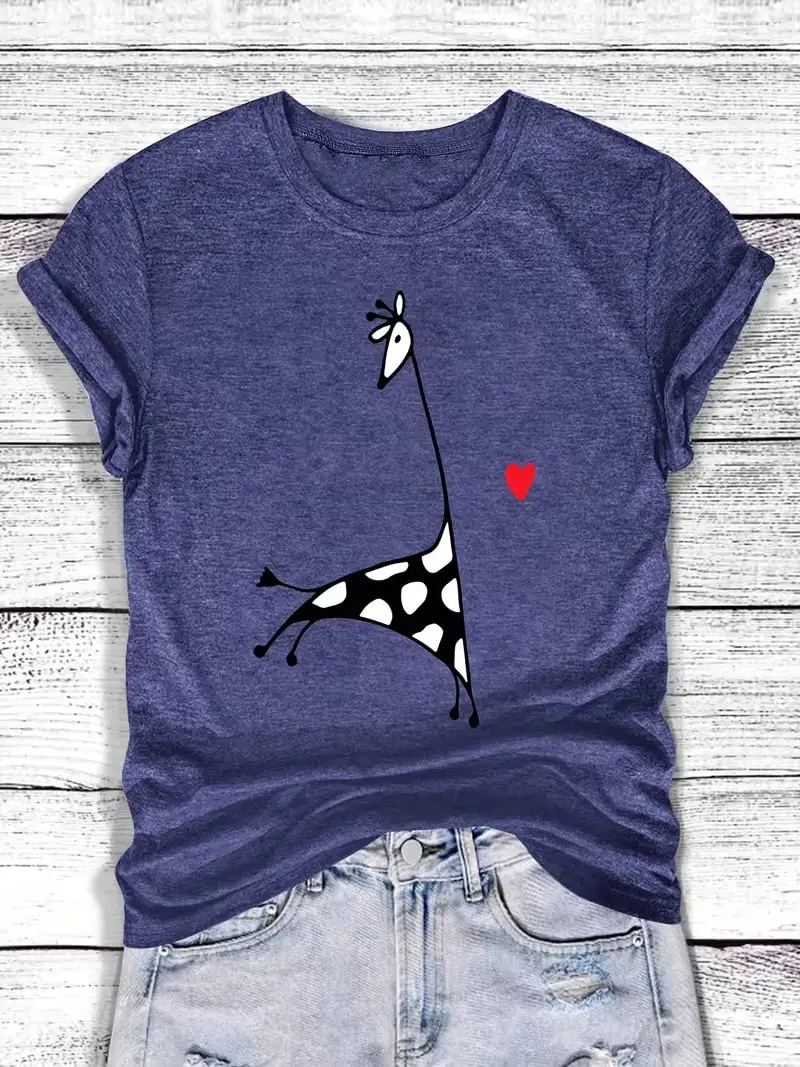 Plus Size Women's Short Sleeve T-Shirt Giraffe With Heart And Tag Spring and Summer Essentials summer outfits women's clothing
Plus Size Women's Short Sleeve T-Shirt Giraffe With Heart And Tag Spring and Summer Essentials summer outfits women's clothing