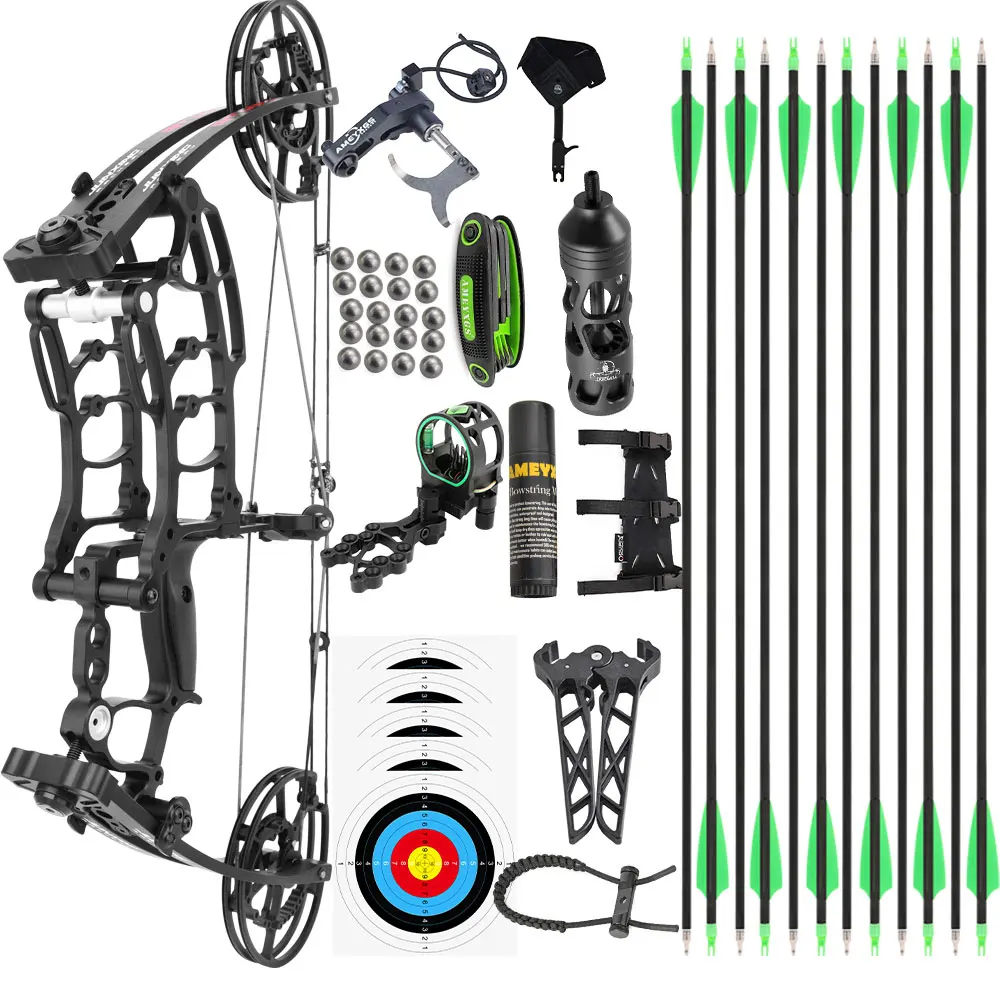 40-65lbs Dual-use Compound Bow CNC Bow Handle Wheel 420FPS Steel Ball Speed Archery Hunting Shooting Target Carbon Arrow Ball
40-65lbs Dual-use Compound Bow CNC Bow Handle Wheel 420FPS Steel Ball Speed Archery Hunting Shooting Target Carbon Arrow Ball