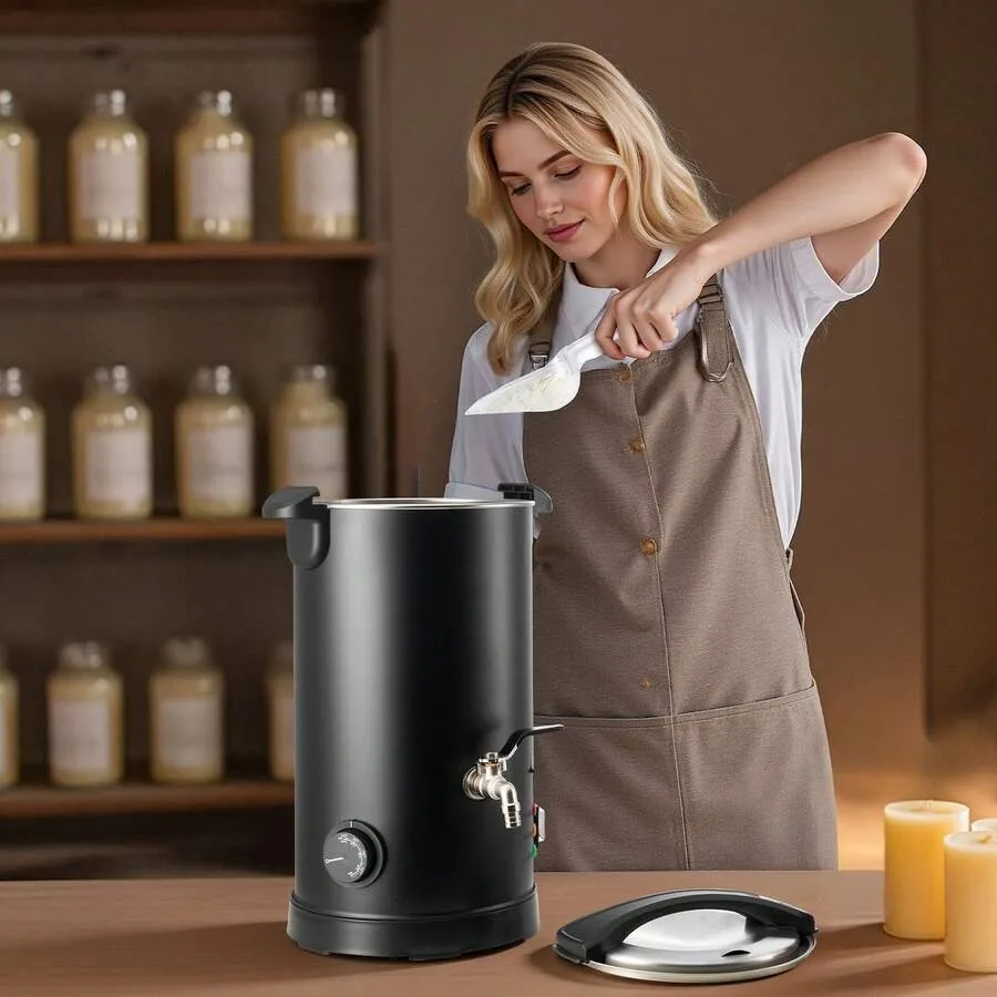 Wax Melter For Candle Making, 5.3 Qts, Fast And Even Heating, With Easy Pour Spout And Temperature Control, Hour Glass Base For
Wax Melter For Candle Making, 5.3 Qts, Fast And Even Heating, With Easy Pour Spout And Temperature Control, Hour Glass Base For