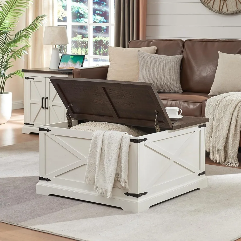 Farmhouse Square Coffee Table with Storage, Wood Center Table with Hinged Lift Top, Rustic Cocktail Table with Large Hidden Stor
Farmhouse Square Coffee Table with Storage, Wood Center Table with Hinged Lift Top, Rustic Cocktail Table with Large Hidden Stor