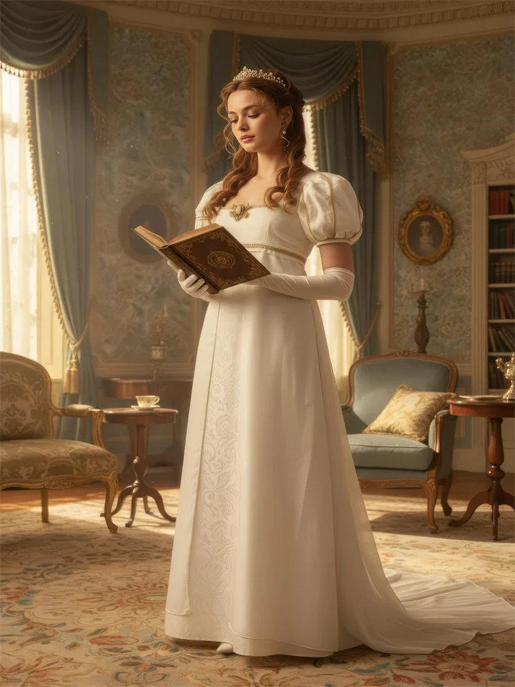 Jane Austen Regency High Waistline Dress Medieval Victorian Tea Party Royal Noble Court Ball Gown Custom Made
Jane Austen Regency High Waistline Dress Medieval Victorian Tea Party Royal Noble Court Ball Gown Custom Made