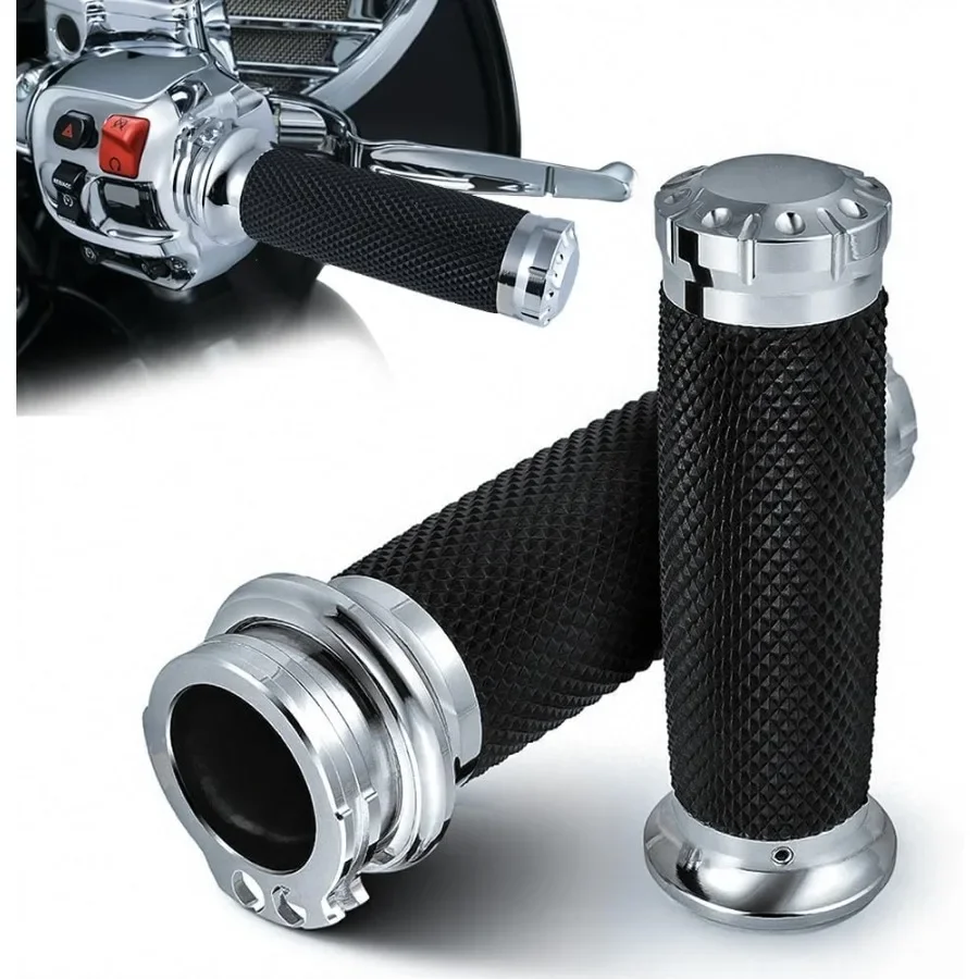 1 inch Motorcycle Grips Black Universal Motorcycle Handlebar Grips Cable Throttle Compatible with Harley Sportster Touring Dyna
1 inch Motorcycle Grips Black Universal Motorcycle Handlebar Grips Cable Throttle Compatible with Harley Sportster Touring Dyna