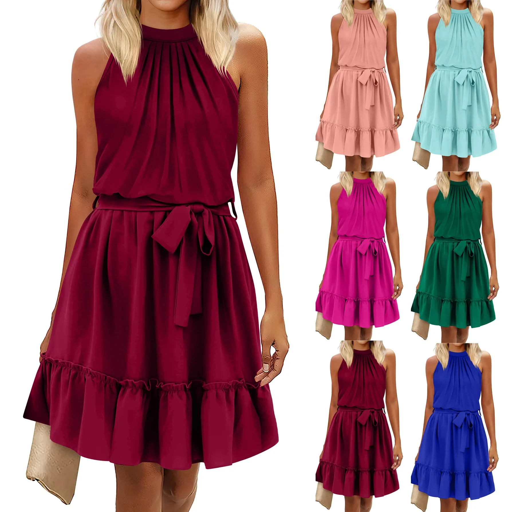 Новинка 2023 года, летнее женское пляжное платье, сложенное платье-торт, платье без рукавов с завязками на шее, женская летняя одежда
Новинка 2023 года, летнее женское пляжное платье, сложенное платье-торт, платье без рукавов с завязками на шее, женская летняя одежда