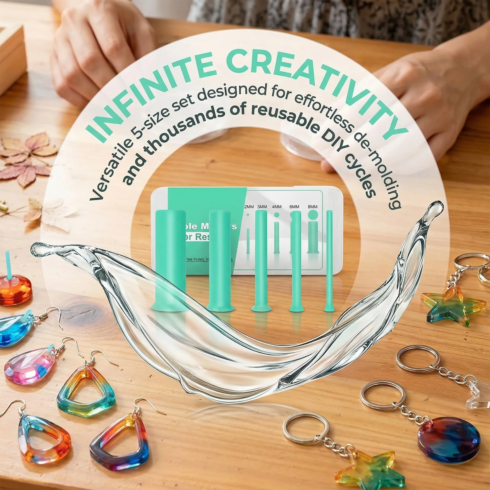 35Pcs Resin Hole Maker Set No Drill Plugs For Epoxy UV Resin Silicone Molds DIY Keychain Jewelry Pendant Making Tools 2-8mm
35Pcs Resin Hole Maker Set No Drill Plugs For Epoxy UV Resin Silicone Molds DIY Keychain Jewelry Pendant Making Tools 2-8mm