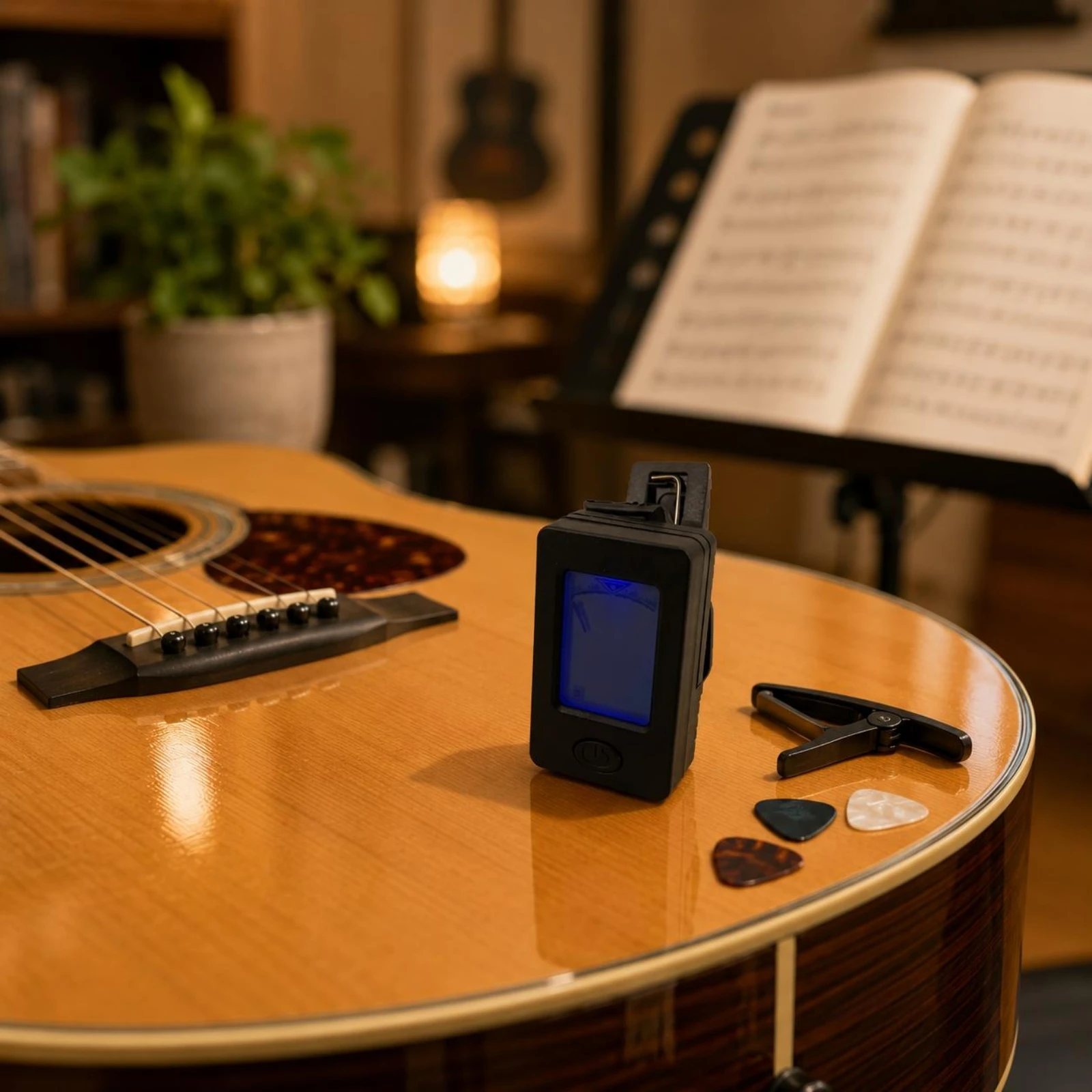 Rectangular Clip-Attached Tuner Display Screen Electronic Clip-Attached Tuner Circular Power Button Black
Rectangular Clip-Attached Tuner Display Screen Electronic Clip-Attached Tuner Circular Power Button Black