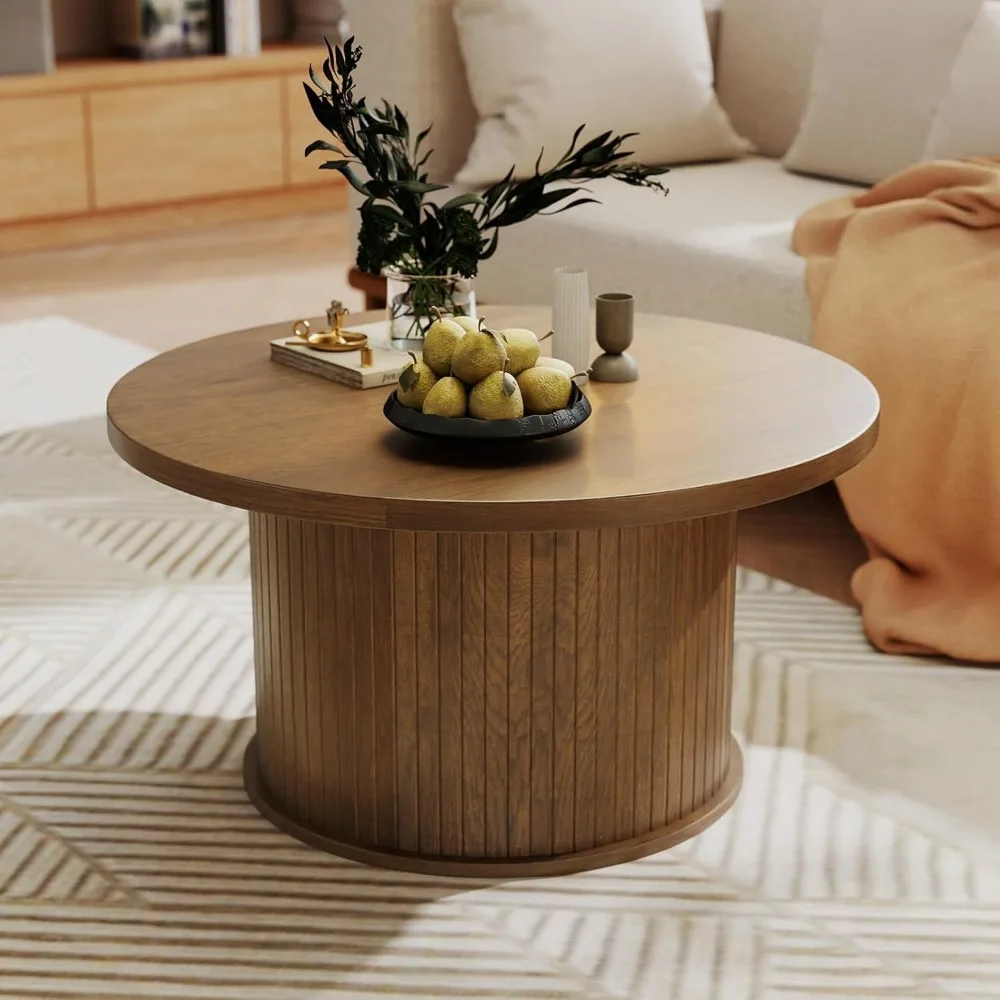 Preferred 31.5 Inch Fluted Coffee Table, Mid Century Modern Round Coffee Table, Center Table with Sliding Door and Wood Fluted H
Preferred 31.5 Inch Fluted Coffee Table, Mid Century Modern Round Coffee Table, Center Table with Sliding Door and Wood Fluted H