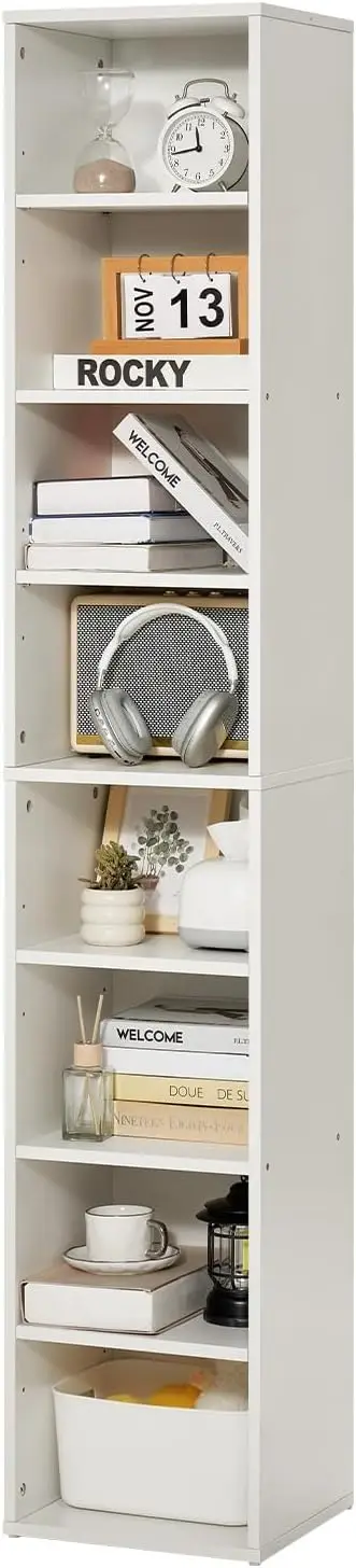 71-Inch Tall Wooden Bookshelf with 8 Adjustable Shelves, Freestanding Storage for Library, Bedroom, Living Room, Office in White
71-Inch Tall Wooden Bookshelf with 8 Adjustable Shelves, Freestanding Storage for Library, Bedroom, Living Room, Office in White