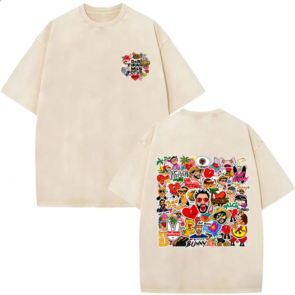 Washed Vintage Rapper Bad Bunny T-shirt Debi Tirar Mas Fotos DTMF T-shirts Un Verano Sin Ti T Shirt Men Fashion Hip Hop T Shirts
Washed Vintage Rapper Bad Bunny T-shirt Debi Tirar Mas Fotos DTMF T-shirts Un Verano Sin Ti T Shirt Men Fashion Hip Hop T Shirts