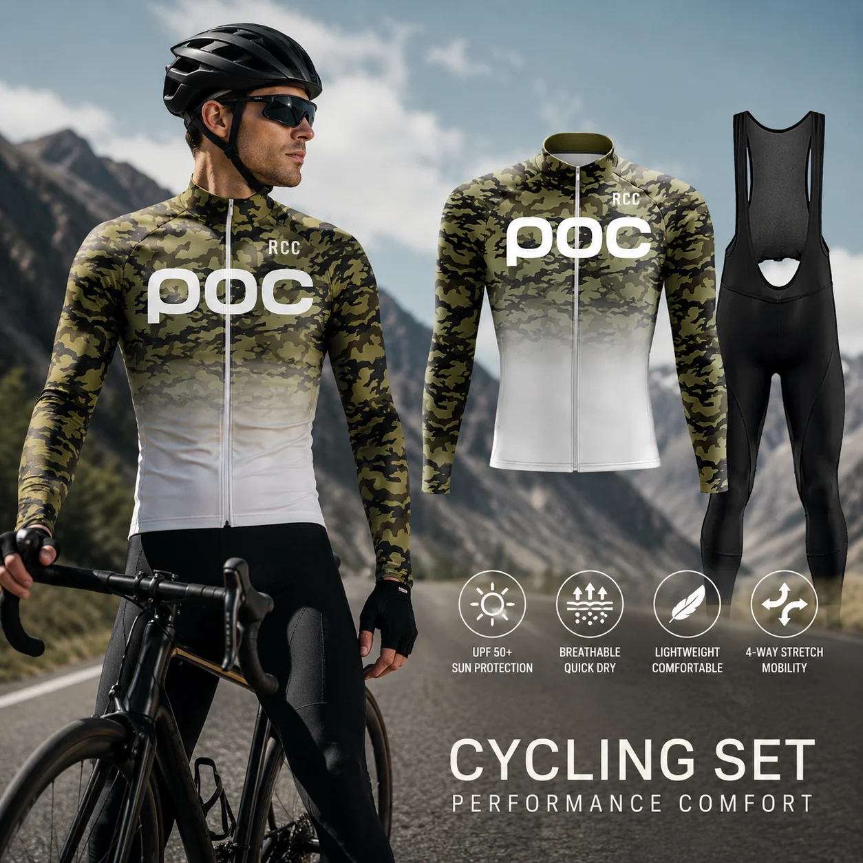 RCC POC Road Cycling Suit Men's Long Sleeve Sports Shirt Set Maillot Ciclismo Road Cycling Quick Drying 2026
RCC POC Road Cycling Suit Men's Long Sleeve Sports Shirt Set Maillot Ciclismo Road Cycling Quick Drying 2026