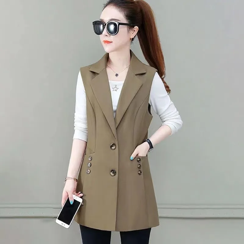 Spring Autumn Blazers Vest Female 2024 New Fashion Sleeveless Loose All-match Causal Blazers Waistcoat Female Jacket
Spring Autumn Blazers Vest Female 2024 New Fashion Sleeveless Loose All-match Causal Blazers Waistcoat Female Jacket