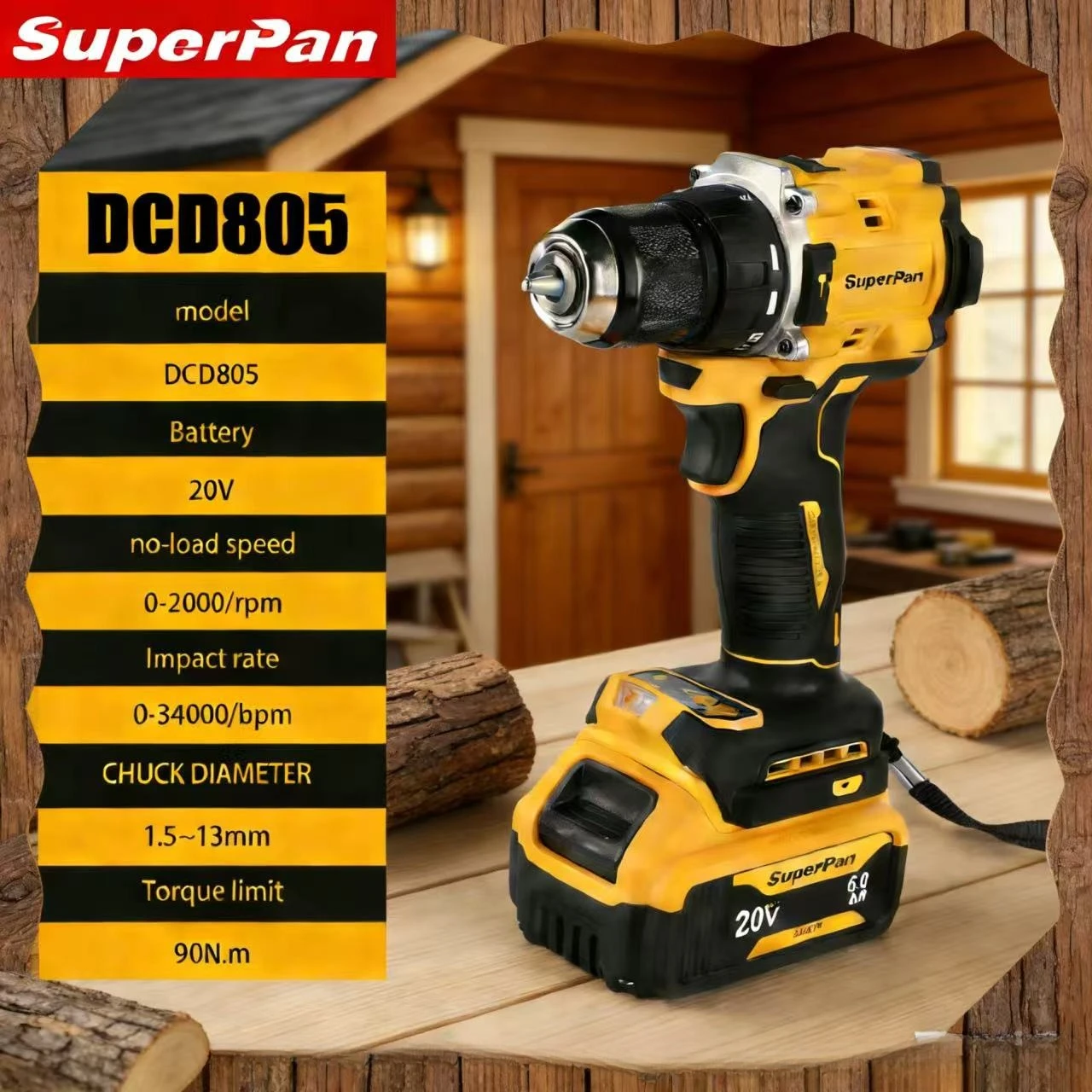 SuperPan SP805 Multipurpose Screwdriver Electric cordless drill for Multi-Scene Repair Tool for dewalt 20V battery pin
SuperPan SP805 Multipurpose Screwdriver Electric cordless drill for Multi-Scene Repair Tool for dewalt 20V battery pin