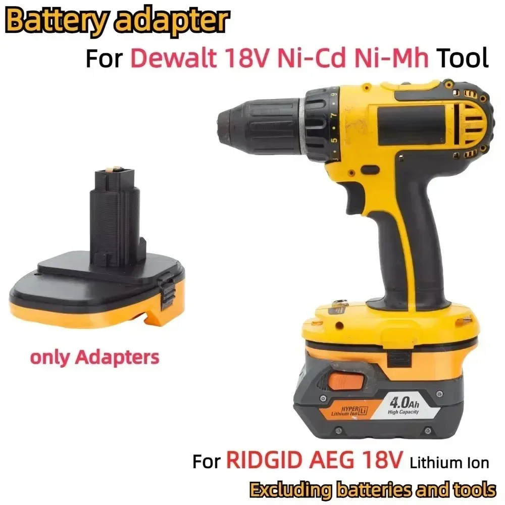Adapter/Converter for RIDGID AEG 18V Li-ion Battery TO Dewalt 18V XRP Ni-Cd Ni-Mh Cordless Drill Tools Accessory (Only Adapter)
Adapter/Converter for RIDGID AEG 18V Li-ion Battery TO Dewalt 18V XRP Ni-Cd Ni-Mh Cordless Drill Tools Accessory (Only Adapter)