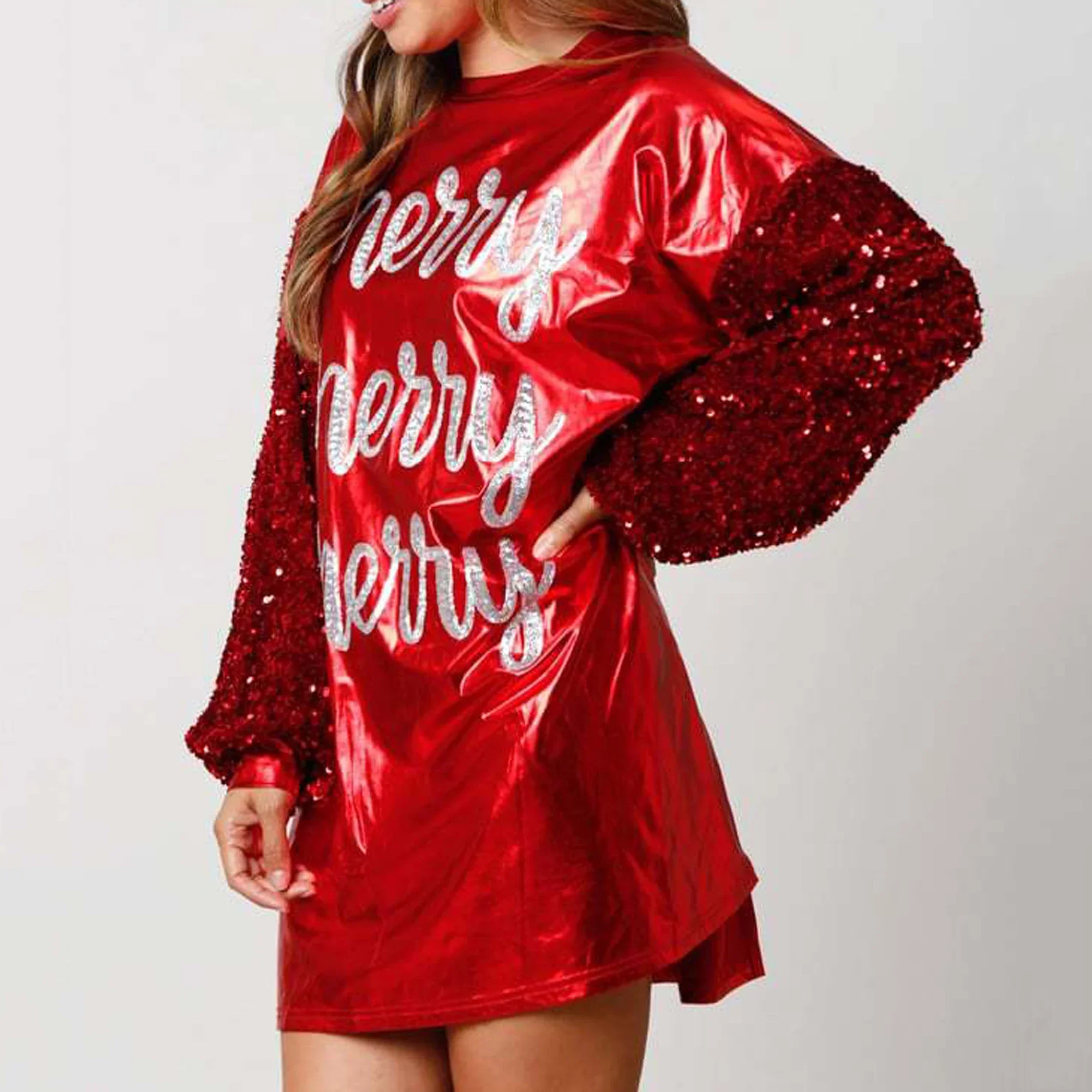 Tenue de Noël à capuche à paillettes, costume de cosplay du père Noël rouge, costume de fête de vacances Rudolph, uniforme de n
Tenue de Noël à capuche à paillettes, costume de cosplay du père Noël rouge, costume de fête de vacances Rudolph, uniforme de n