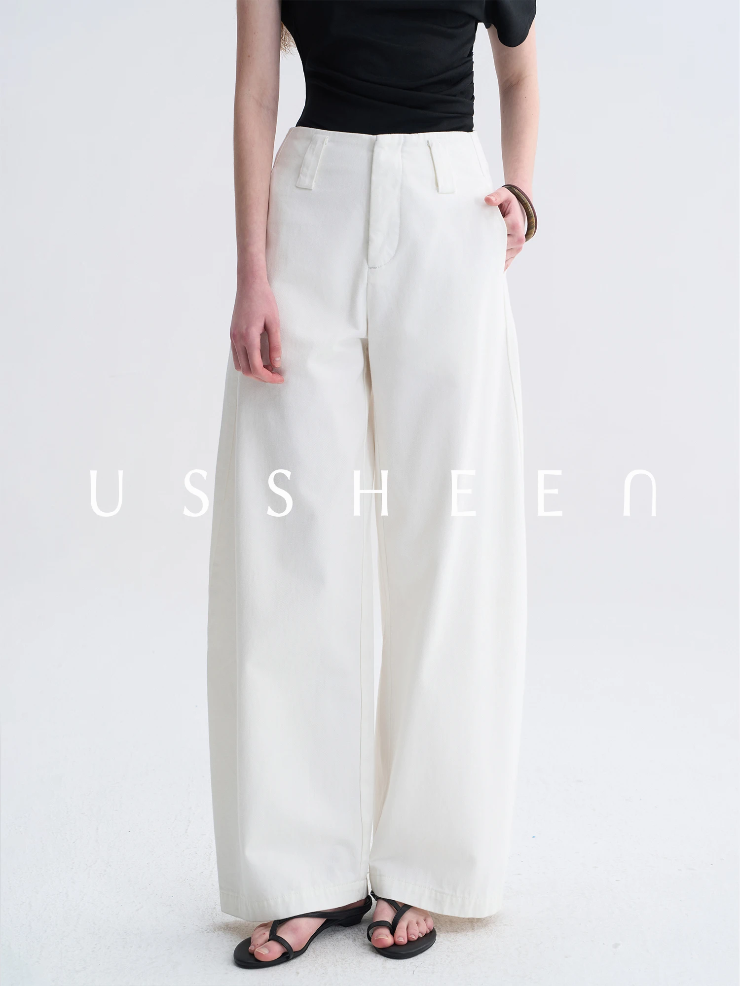 USSHEEN High Waist Straight Leg Jeans Women's Loose Slimming Long Pants Cotton Stretchable Button Closure Spring Fashion
USSHEEN High Waist Straight Leg Jeans Women's Loose Slimming Long Pants Cotton Stretchable Button Closure Spring Fashion