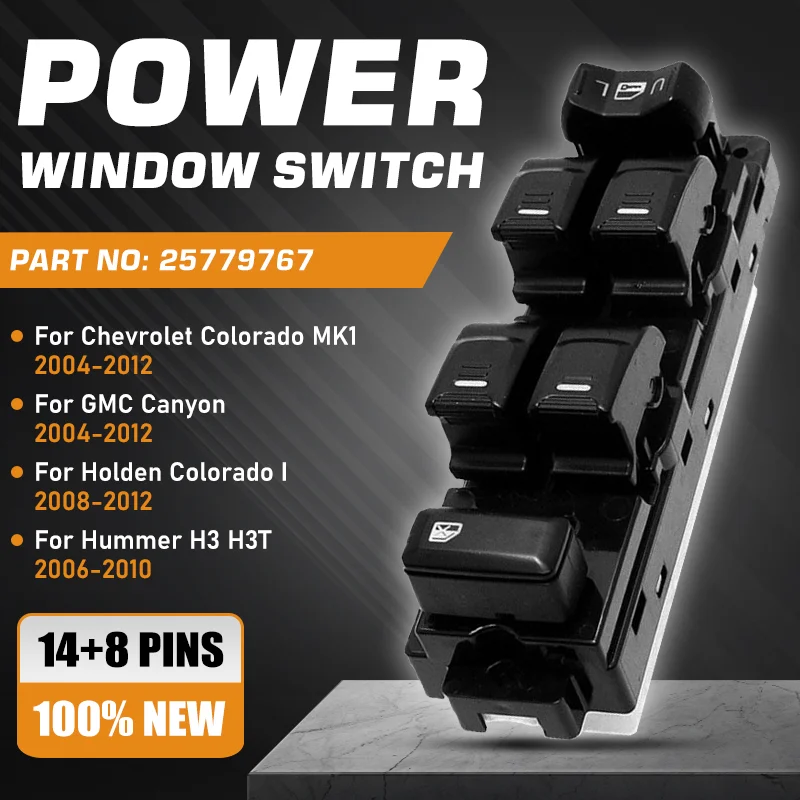 Electric Power Window Master Switch For Chevrolet Colorado MK1 GMC Canyon 2004-2012 Hummer H3 H3T 2006-2010 15141484 25779767
Electric Power Window Master Switch For Chevrolet Colorado MK1 GMC Canyon 2004-2012 Hummer H3 H3T 2006-2010 15141484 25779767