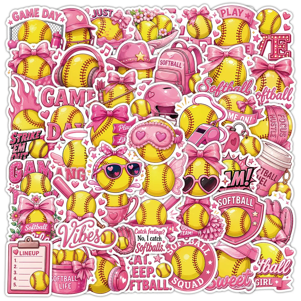 50-100PCS Cartoon Pink Softball Stickers Trendy Ball Sports Graffiti Decoration Computer Helmet Stationery Stickers
50-100PCS Cartoon Pink Softball Stickers Trendy Ball Sports Graffiti Decoration Computer Helmet Stationery Stickers