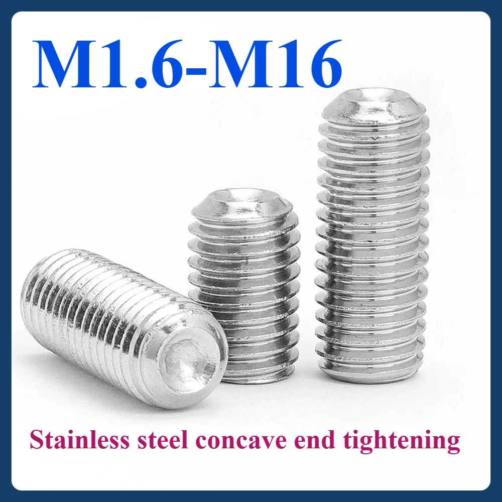 M1.6 M2 M2.5 M3 M4 M5 M6 M8 M10 M12 M16 Stainless Steel Hexagon Headless Set Screw Hex Socket Set Screw Flat Point Grub Screw
M1.6 M2 M2.5 M3 M4 M5 M6 M8 M10 M12 M16 Stainless Steel Hexagon Headless Set Screw Hex Socket Set Screw Flat Point Grub Screw