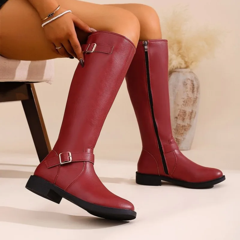 Women Knee High Boots Platform Long Boots Low Heels Round Toe Shoes New Zip Brown High Boot Vintage Pu Leather Women Boots 2026
Women Knee High Boots Platform Long Boots Low Heels Round Toe Shoes New Zip Brown High Boot Vintage Pu Leather Women Boots 2026