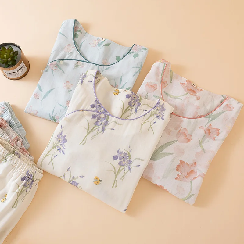2026 Spring/Summer Women's Pajama Set 100% Full Round Neck Ancient Style Long Sleeve Long Pants Home Clothes Two Piece Set
2026 Spring/Summer Women's Pajama Set 100% Full Round Neck Ancient Style Long Sleeve Long Pants Home Clothes Two Piece Set