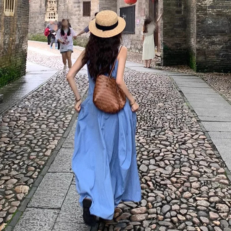 Blue Sleeveless Vest Dress Children's Summer New Seaside Vacation French Temperament Super Good-looking Long Dress Temperament
Blue Sleeveless Vest Dress Children's Summer New Seaside Vacation French Temperament Super Good-looking Long Dress Temperament