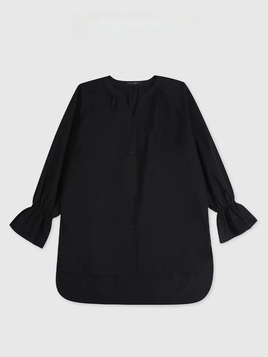 Elegant BackAtOne Black V-neck Midi Shirt Bouffant Sleeve Cotton French Style Women's Premium Fashion Spring Season
Elegant BackAtOne Black V-neck Midi Shirt Bouffant Sleeve Cotton French Style Women's Premium Fashion Spring Season