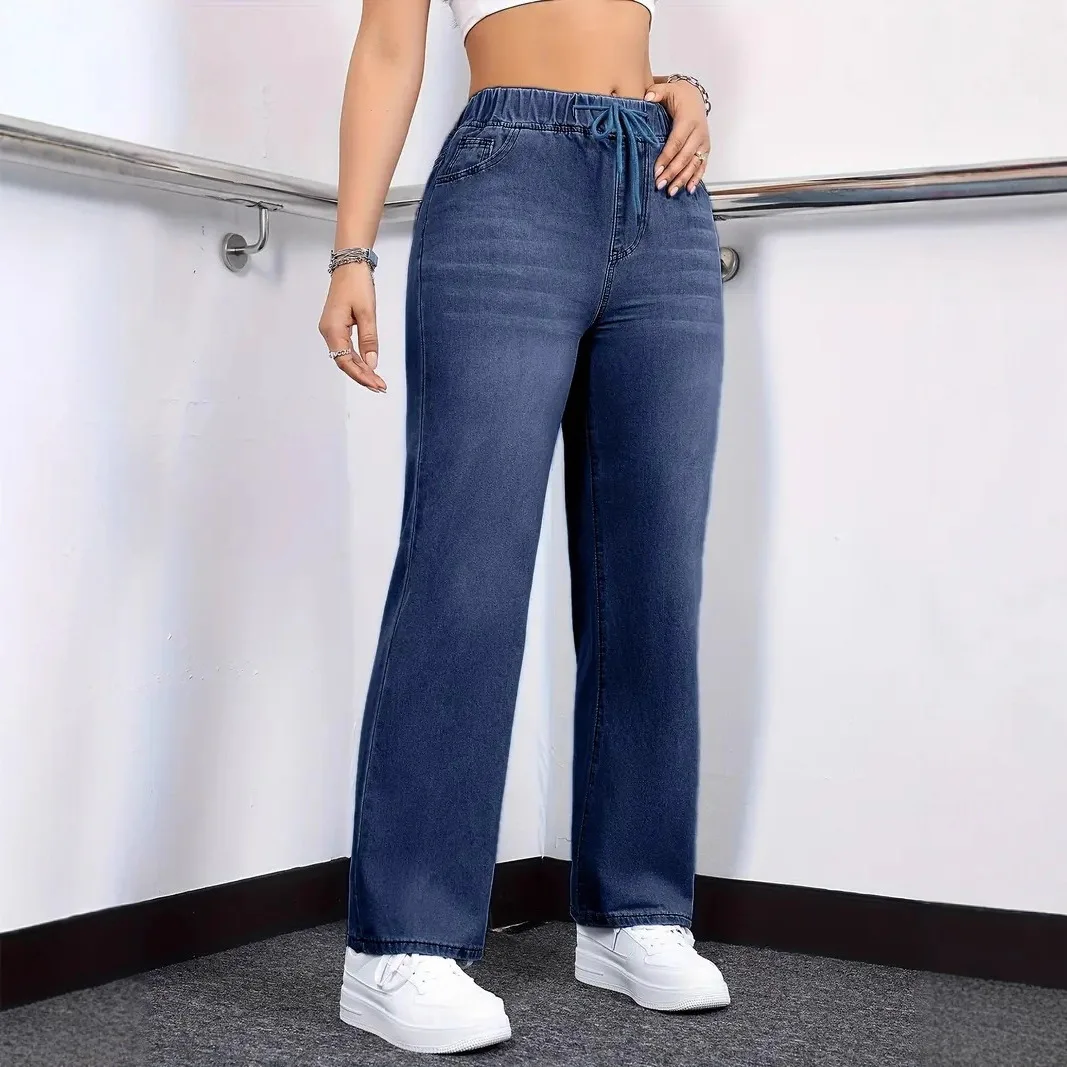 Women's jeans drawstring 2026 summer mid waist casual style jeans women's stretch straight leg pants men and women
Women's jeans drawstring 2026 summer mid waist casual style jeans women's stretch straight leg pants men and women