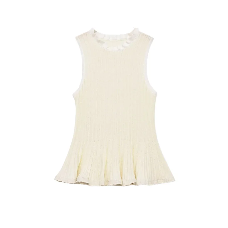 Withered Sleeveless Ribbed Knit Skirt Style Hem Knit Sweater Top T-shirt Woman Clothes Female Clothing
Withered Sleeveless Ribbed Knit Skirt Style Hem Knit Sweater Top T-shirt Woman Clothes Female Clothing