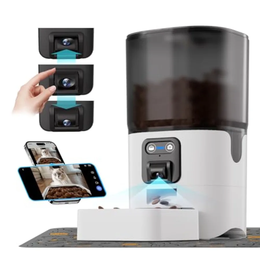 Automatic Cat Feeder with Camera Adjustable Angle 2.4G WiFi/App Pet Food Dispenser 6L Timed Dispenser with Two-Way Audio Auto
Automatic Cat Feeder with Camera Adjustable Angle 2.4G WiFi/App Pet Food Dispenser 6L Timed Dispenser with Two-Way Audio Auto