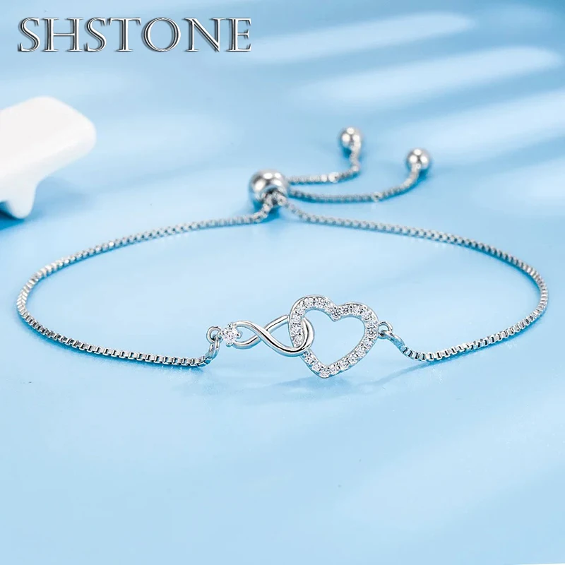 SHSTONE 925 Sterling Silver Heart Zircon Bracelets For Women Luxury Designer Jewelry Accessories Holiday Gifts
SHSTONE 925 Sterling Silver Heart Zircon Bracelets For Women Luxury Designer Jewelry Accessories Holiday Gifts