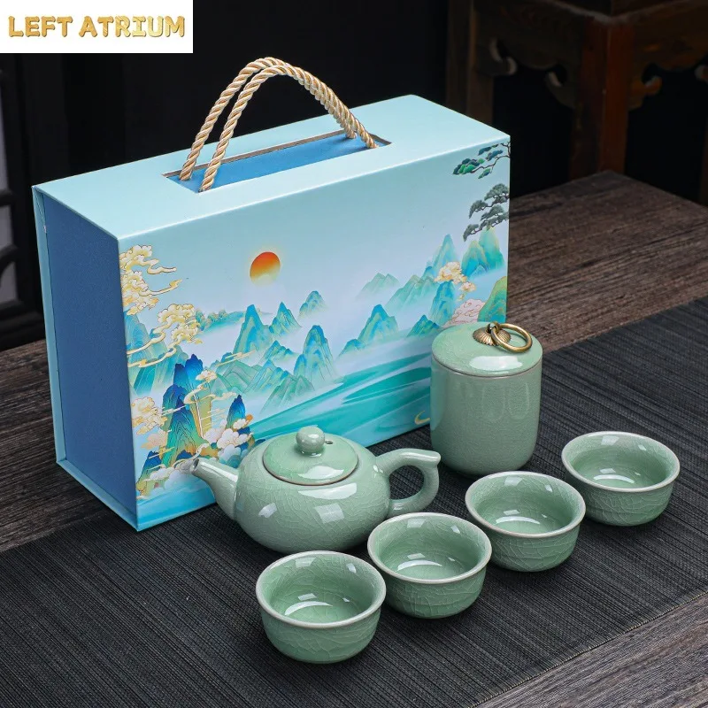 New Kung Fu Tea Set Chinese Style Gift Box Ceramic Teapot Gift Set Holiday Gift
New Kung Fu Tea Set Chinese Style Gift Box Ceramic Teapot Gift Set Holiday Gift