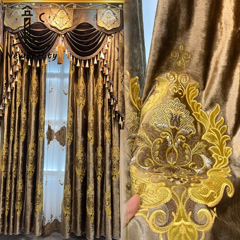 European Style High-end Embroidered Velvet Window Curtains for Living Room Bedroom Dining Palace Luxury Villa Blackout Decor
European Style High-end Embroidered Velvet Window Curtains for Living Room Bedroom Dining Palace Luxury Villa Blackout Decor