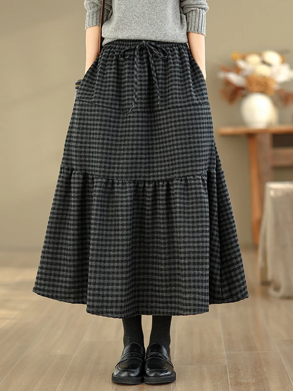 Thiened клетчатая шерстяная юбка-тортик, женская осенне-зимняя повседневная антивозрастная юбка трапециевидной формы в стиле ретро, юбка-зонтик
Thiened клетчатая шерстяная юбка-тортик, женская осенне-зимняя повседневная антивозрастная юбка трапециевидной формы в стиле ретро, юбка-зонтик