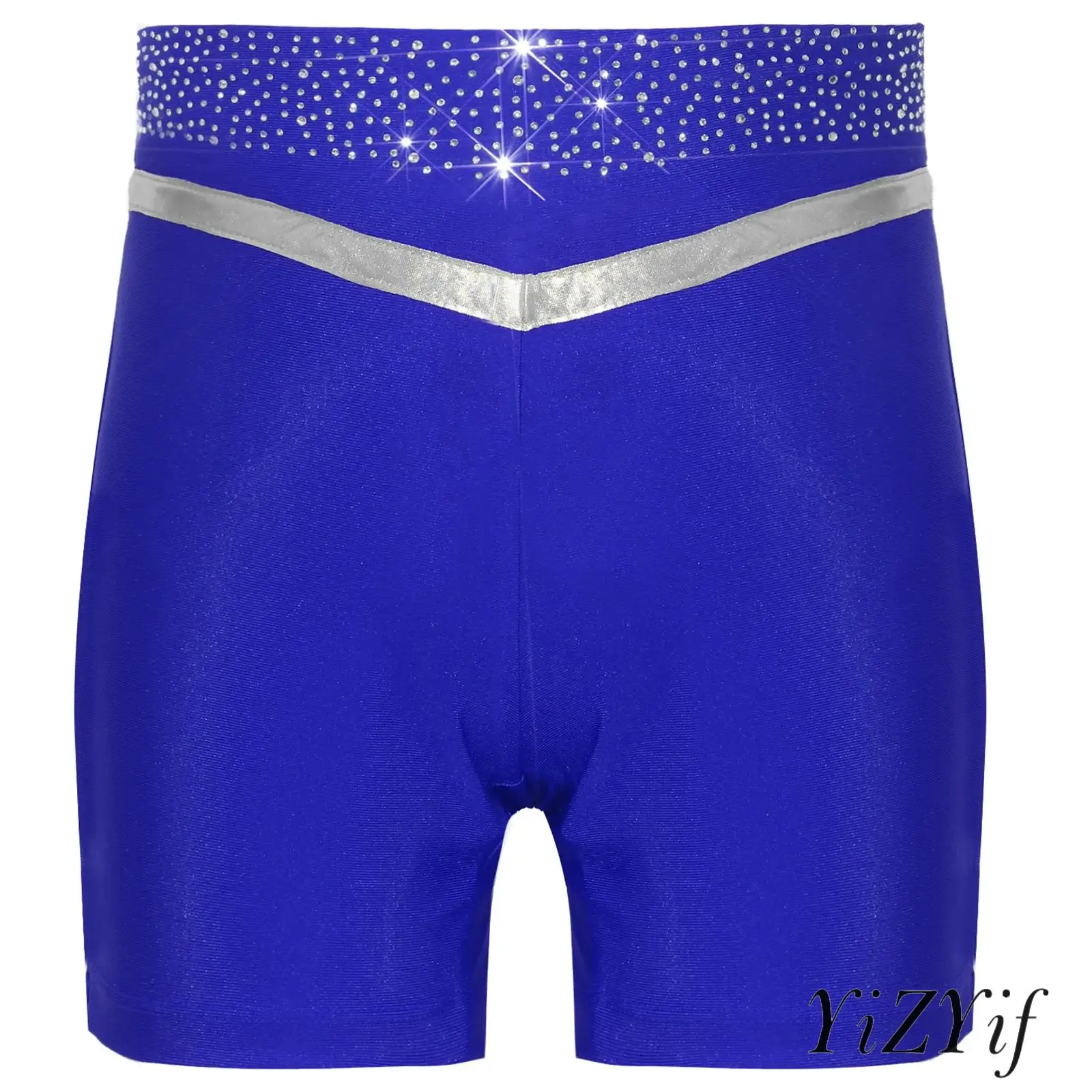 Kids Girls Gymnastics Dance Costume Metallic Trim Shiny Rhinestones Elastic Waistband Shorts for Training Stage Performance
Kids Girls Gymnastics Dance Costume Metallic Trim Shiny Rhinestones Elastic Waistband Shorts for Training Stage Performance