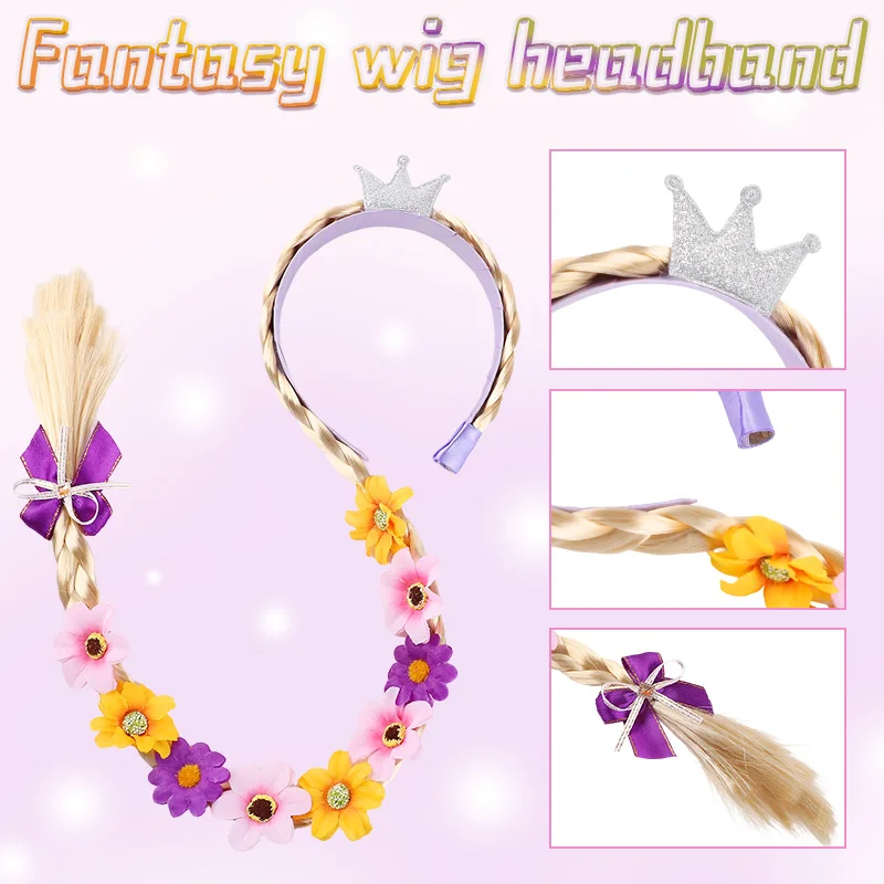 1Pc Princess Wig Headband Crown Flower Bow Braid Long Haired Princess Cosplay Costume Accessories Kid Birthday Party Decoration
1Pc Princess Wig Headband Crown Flower Bow Braid Long Haired Princess Cosplay Costume Accessories Kid Birthday Party Decoration