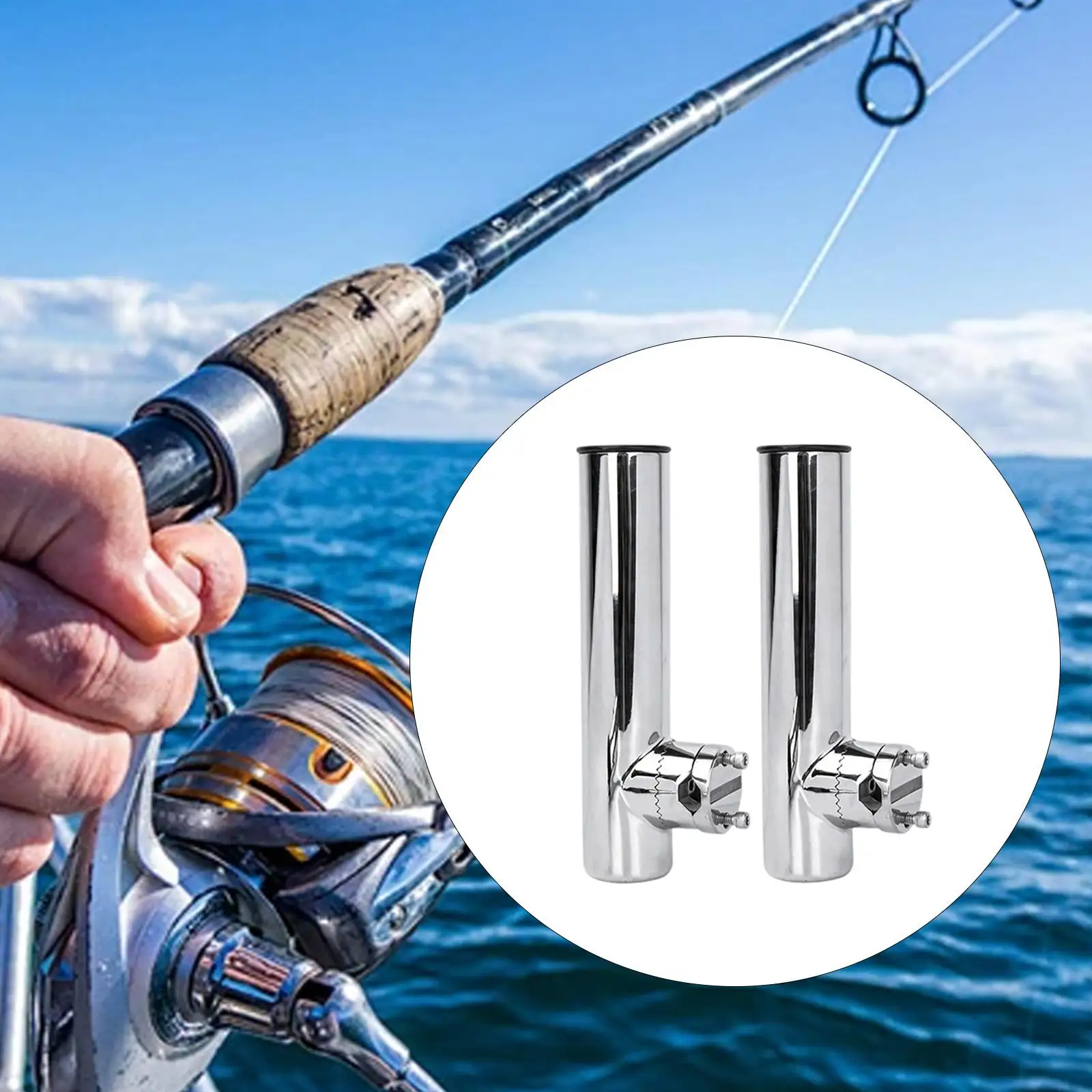 Adjustable Clamp on Boat Fishing Rod Holder Premium Stainless Steel Marine Gear for Railing Mounts in Saltwater or Freshwater
Adjustable Clamp on Boat Fishing Rod Holder Premium Stainless Steel Marine Gear for Railing Mounts in Saltwater or Freshwater