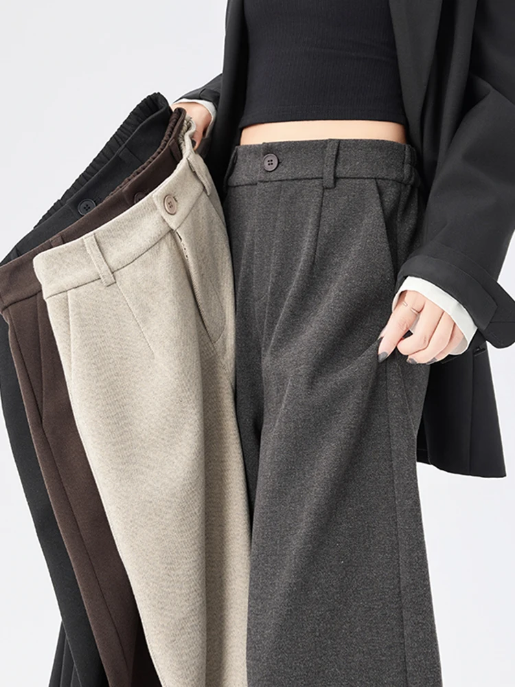Шерстяные широкие повседневные брюки для женщин, весенняя мода, с высокой талией, свободные, прямые, удобные брюки прямого кроя
Шерстяные широкие повседневные брюки для женщин, весенняя мода, с высокой талией, свободные, прямые, удобные брюки прямого кроя