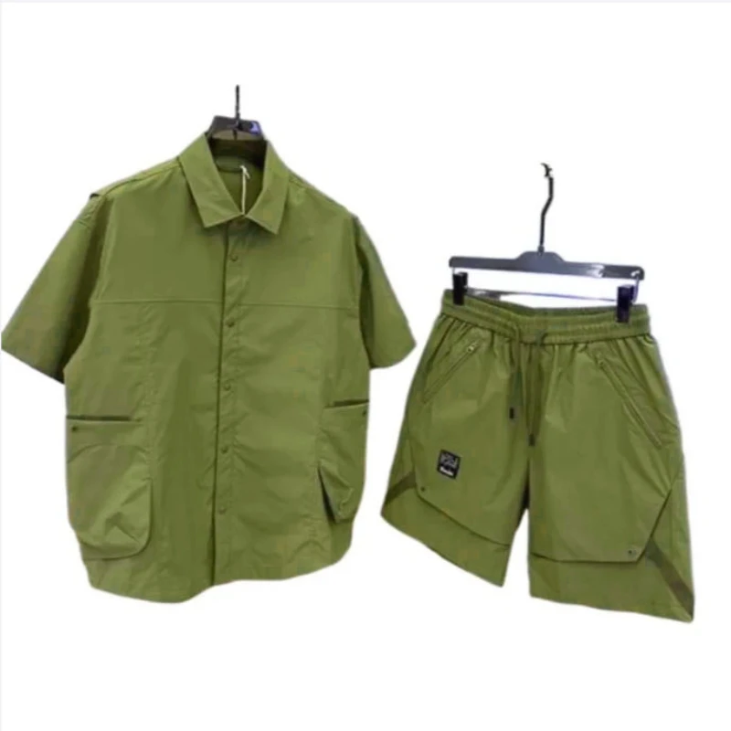 Utility 2PCS Outfits Men Summer Short Sleeve Shirt & Elastic Waist Cargo Shorts Streetwear Pocket Tracksuit Clothes Set
Utility 2PCS Outfits Men Summer Short Sleeve Shirt & Elastic Waist Cargo Shorts Streetwear Pocket Tracksuit Clothes Set