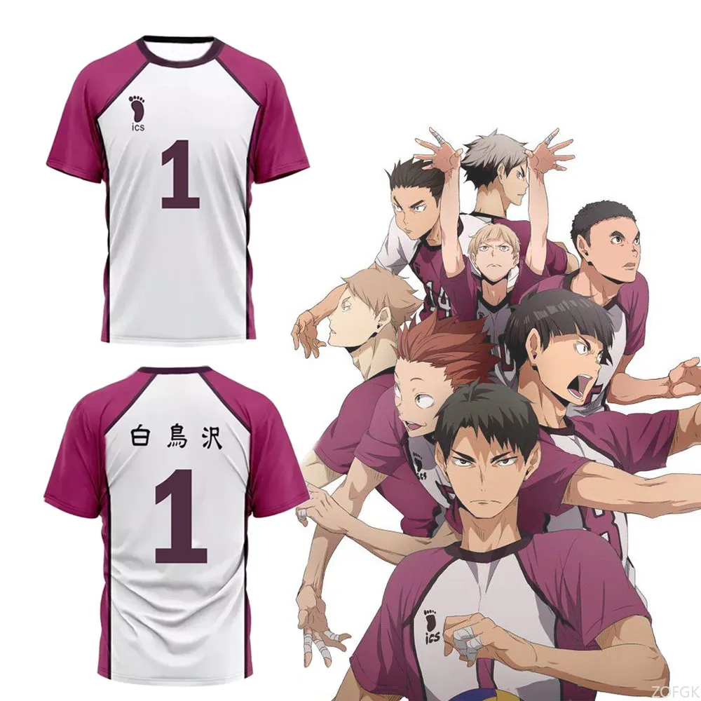 Japanese Anime Cosplay Shiratorizawa Academy Volleyball Uniform Ushijima Wakatoshi T-shirt Unisex Customizable Name
Japanese Anime Cosplay Shiratorizawa Academy Volleyball Uniform Ushijima Wakatoshi T-shirt Unisex Customizable Name