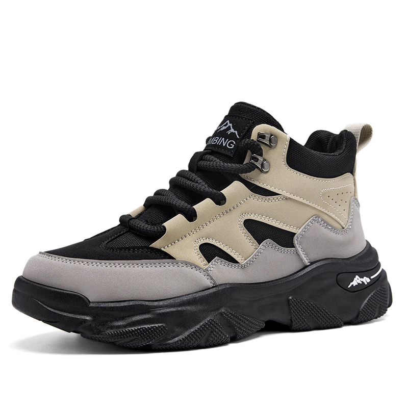 Men's motorcycle shoes, Zhongbang dad shoes, ins high top safety shoes, work shoes, men's
Men's motorcycle shoes, Zhongbang dad shoes, ins high top safety shoes, work shoes, men's