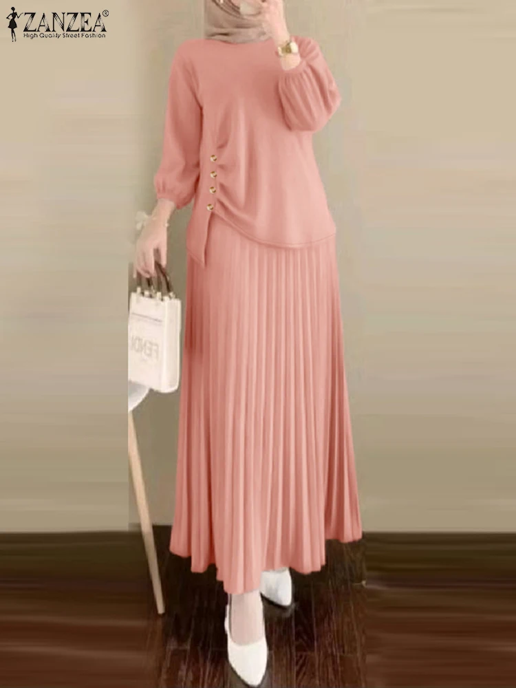 Muslim Women Elegant Matching Sets 2025 Casual Long Sleeve Tops Dress Suit ZANZEA 2PCS Ramadan Outfits Loose Work OL Tracksuits
Muslim Women Elegant Matching Sets 2025 Casual Long Sleeve Tops Dress Suit ZANZEA 2PCS Ramadan Outfits Loose Work OL Tracksuits