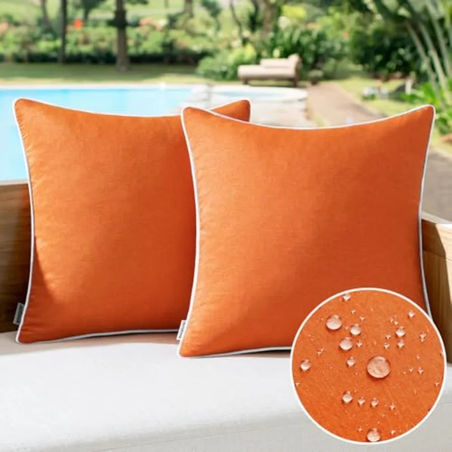Pack of 2 Outdoor Waterproof Throw Pillow Covers Decorative Farmhouse Linen Pillow Covers Solid Color Couch Pillow Covers for P
Pack of 2 Outdoor Waterproof Throw Pillow Covers Decorative Farmhouse Linen Pillow Covers Solid Color Couch Pillow Covers for P