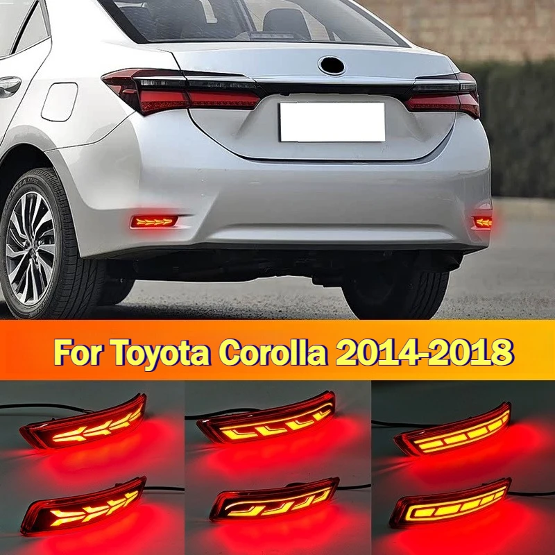 Для Toyota Corolla 2014-2018: Светодиодный задний бампер-отражатель, стоп-сигнал, фонарь заднего хода, динамический указатель поворота, аксессуары
Для Toyota Corolla 2014-2018: Светодиодный задний бампер-отражатель, стоп-сигнал, фонарь заднего хода, динамический указатель поворота, аксессуары