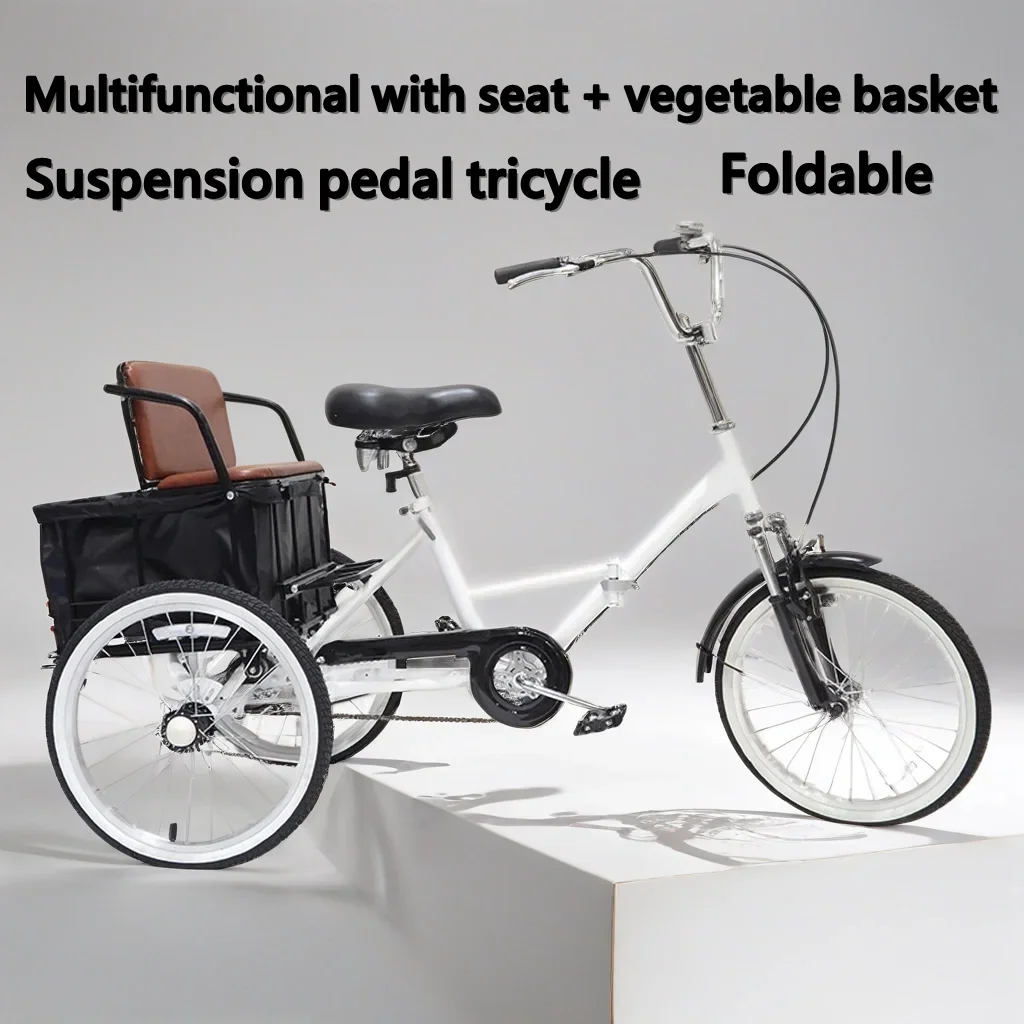 20 inch folding tricycle suspension front fork elderly power tricycle carbon steel bicycle pedal tricycle with vegetable basket
20 inch folding tricycle suspension front fork elderly power tricycle carbon steel bicycle pedal tricycle with vegetable basket